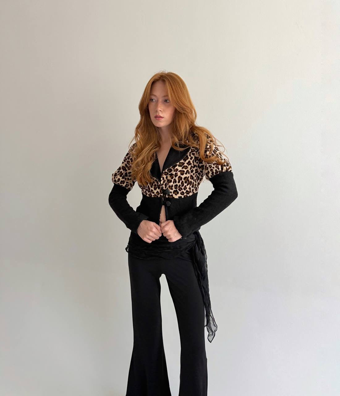 Vintage leopard printed blazer