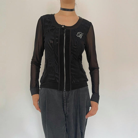 Vintage Blumarine viscose zip blouse