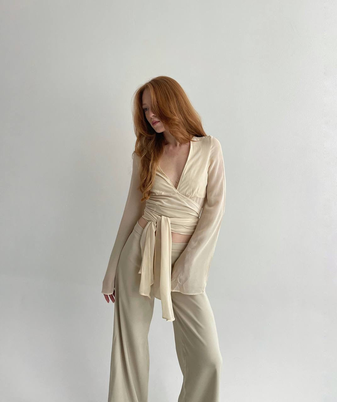 Vintage Plein Sud viscose wrap blouse