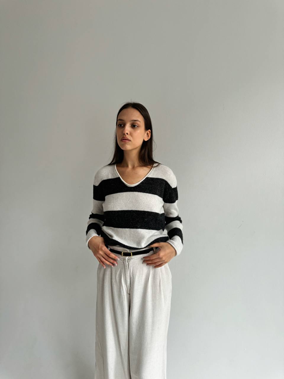 Vintage 100% cashmere striped sweater