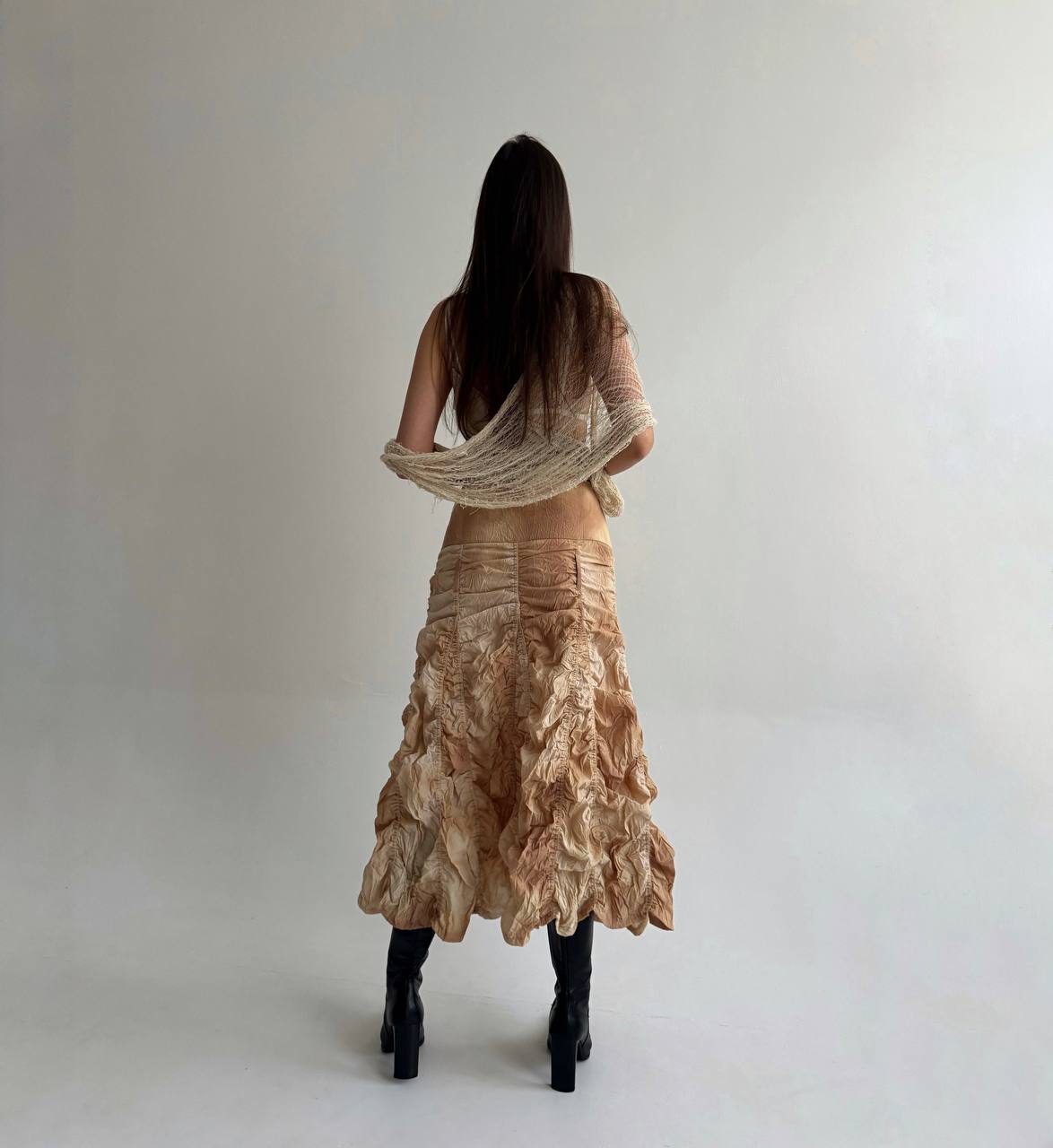 Vintage ruched washed skirt