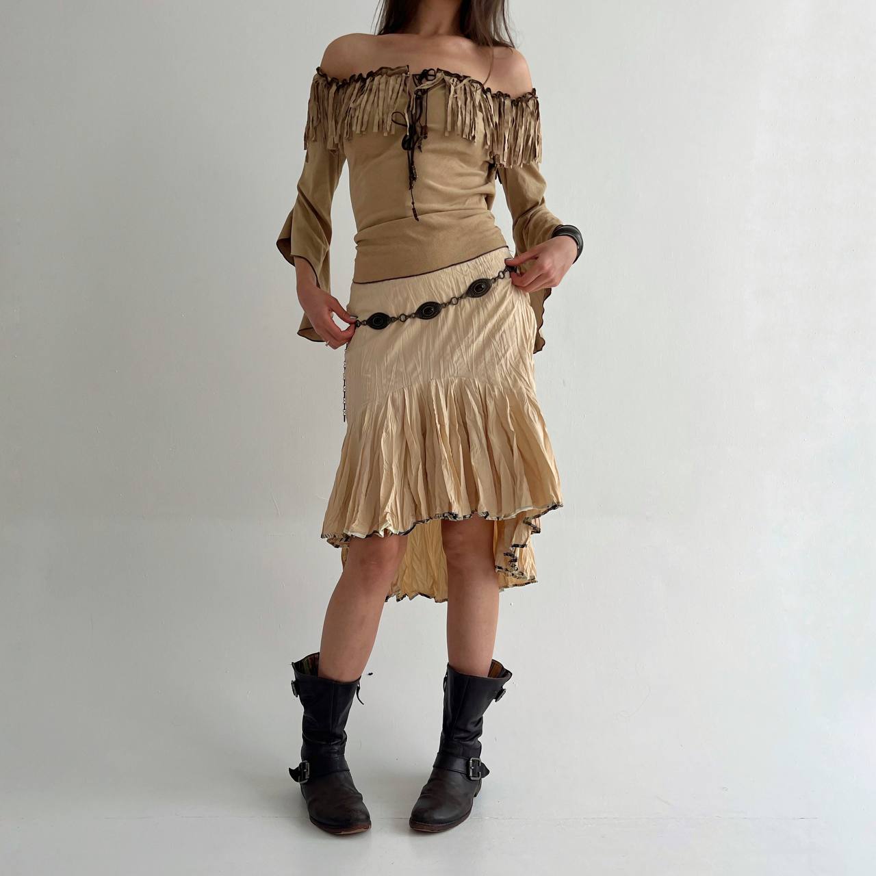 Roberto Cavalli beige skirt