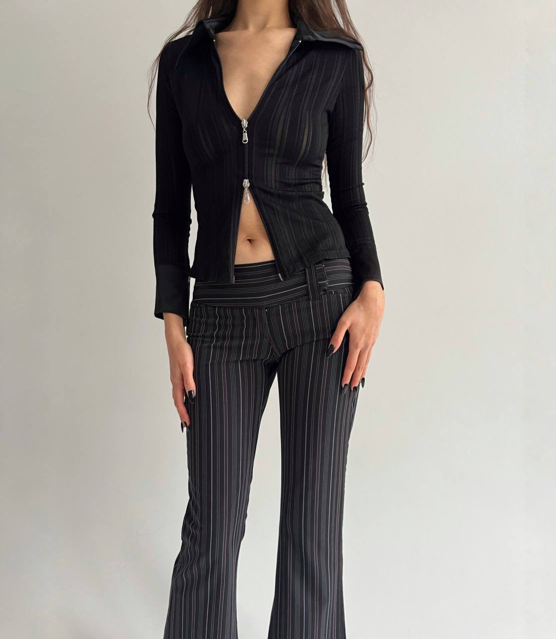 Vintage flared striped pants