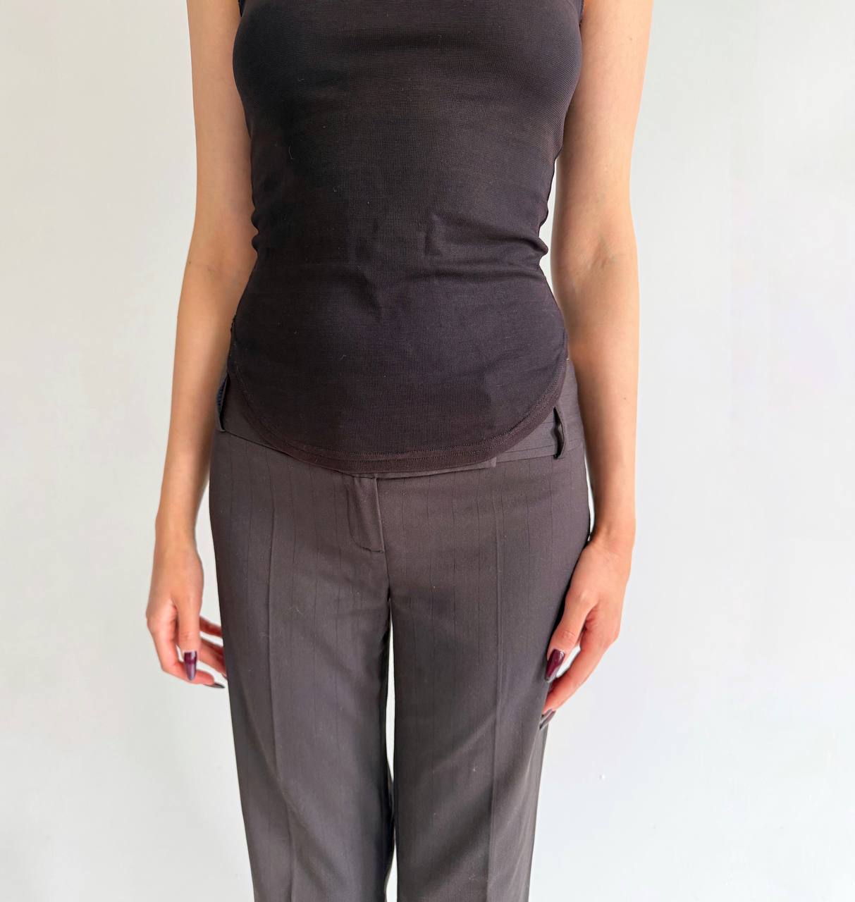 Vintage acetate mesh top with leaves