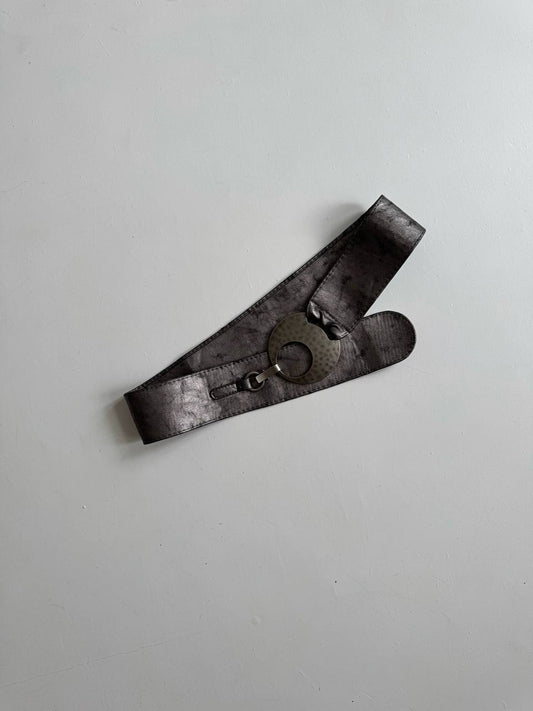 Vintage metallic asymmetrical belt