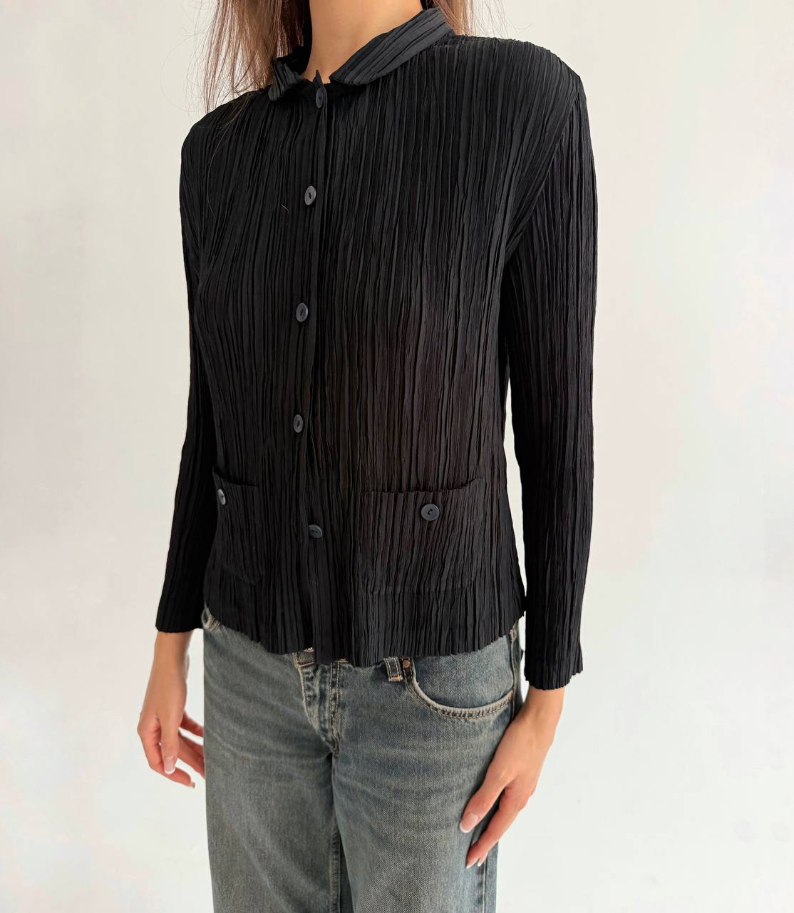 Vintage avant garde pleated blouse