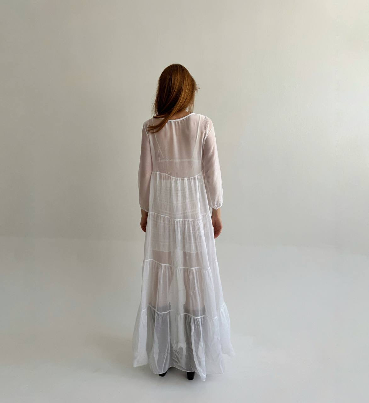 Vintage 30% silk 70% viscose super light and flowy dress