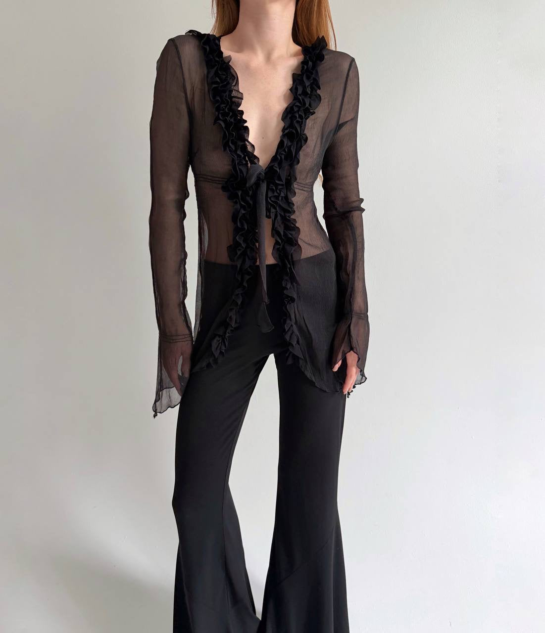 Vintage 100% pure silk long blouse