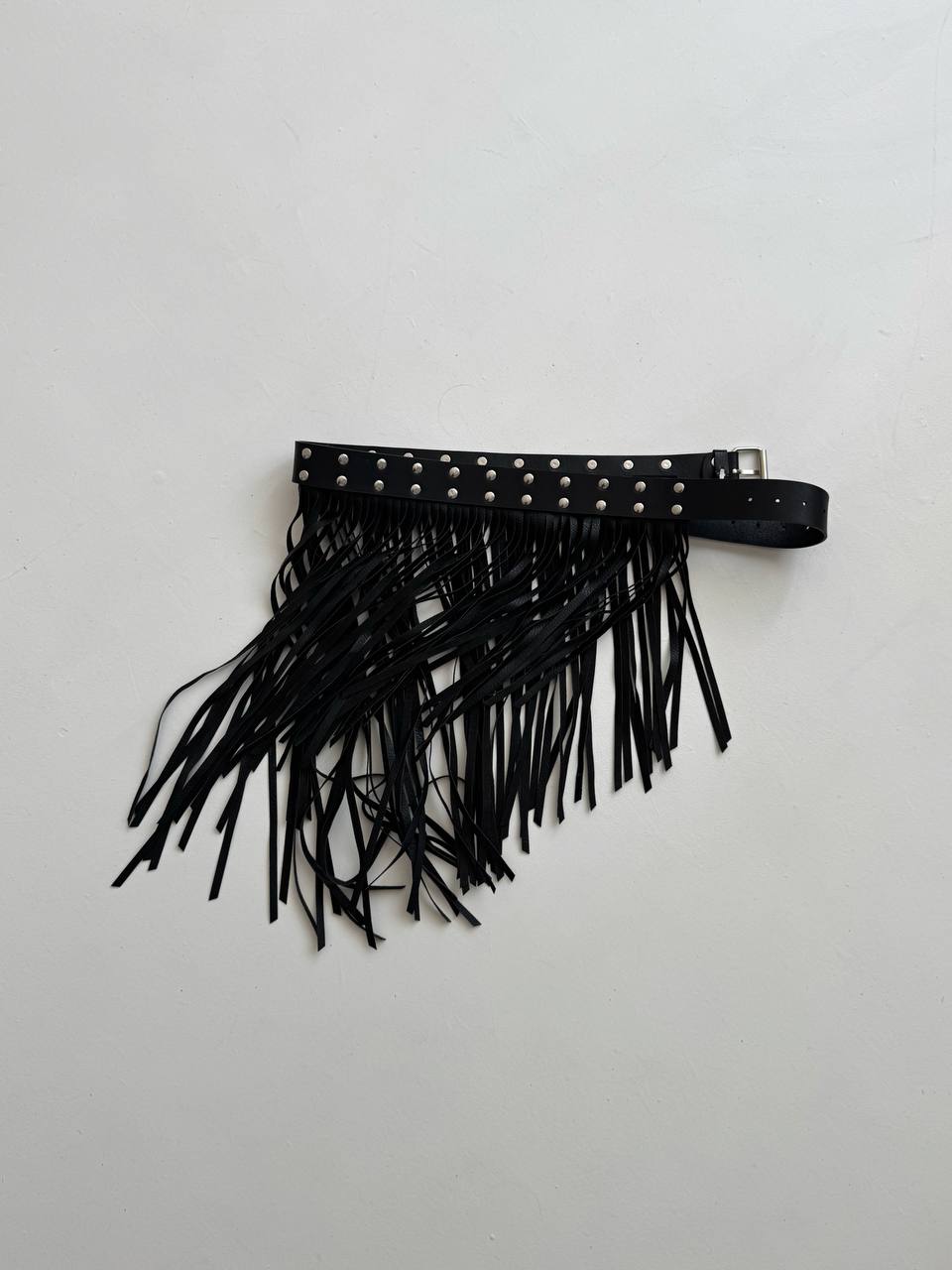 Vintage black tassel belt