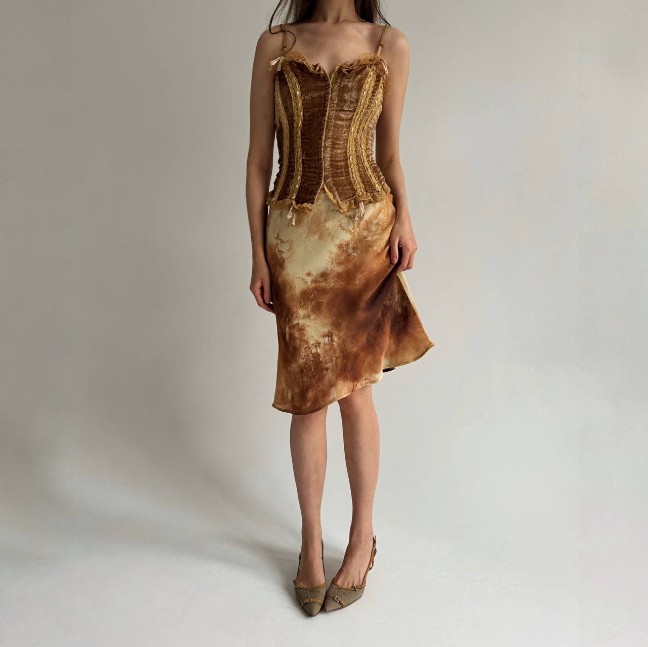 Vintage viscose printed skirt