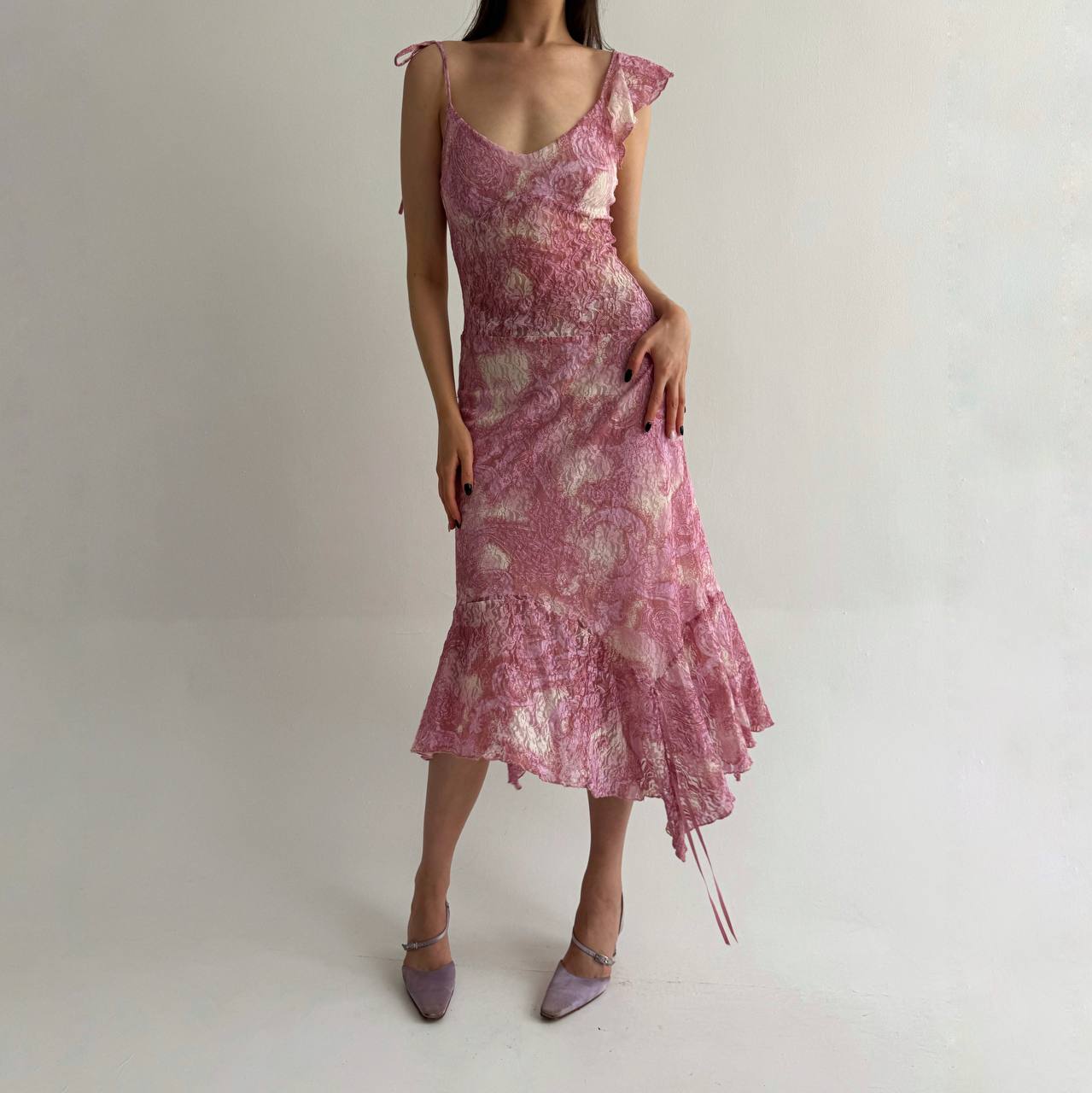 Vintage pink lace dress