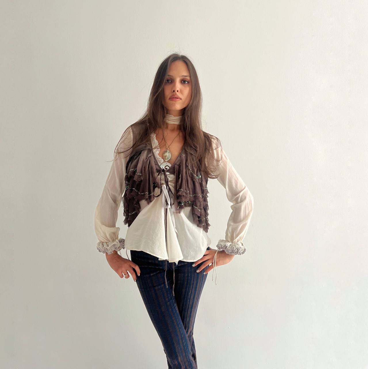 All Saints pure silk avant garde vest