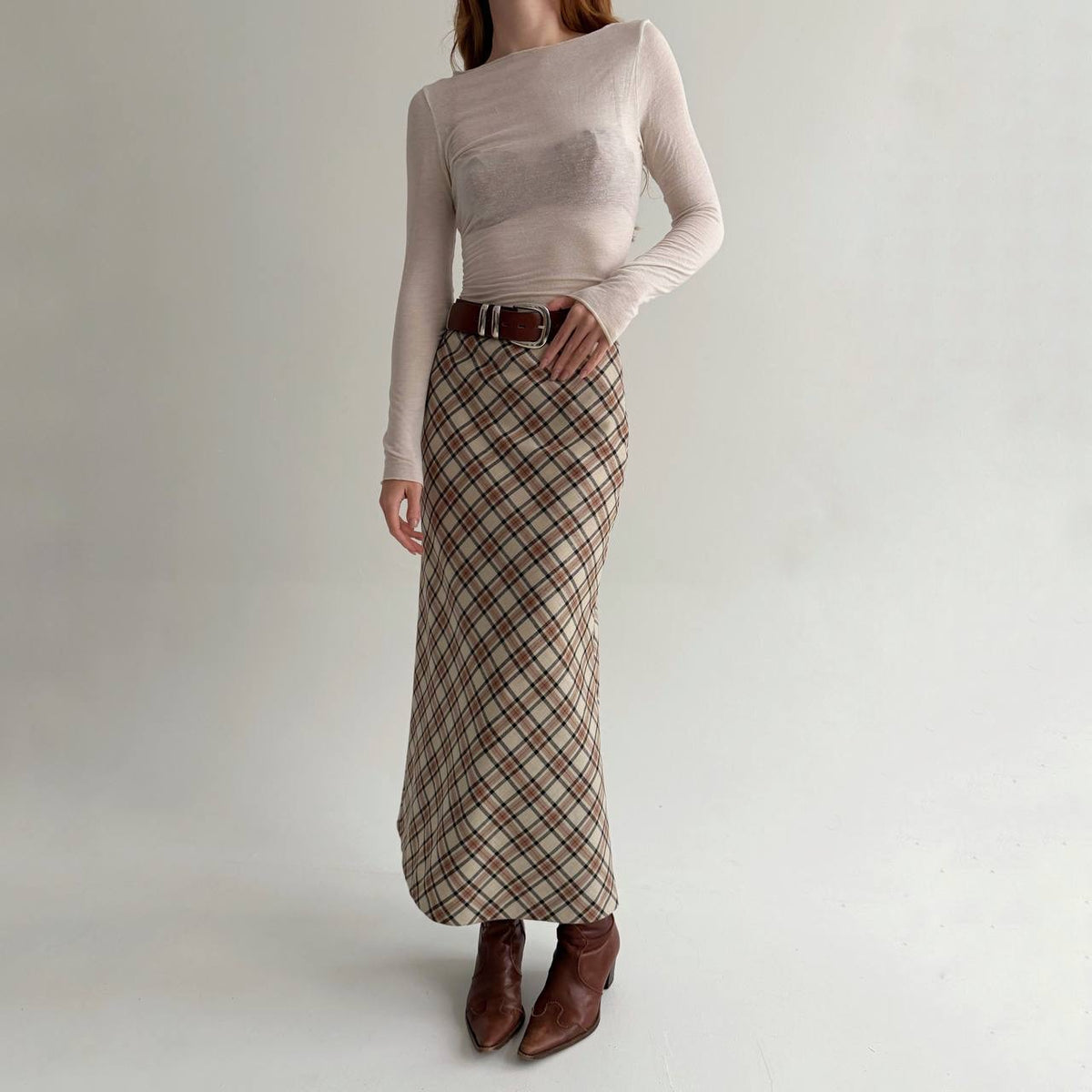 Vintage 99% wool maxi skirt