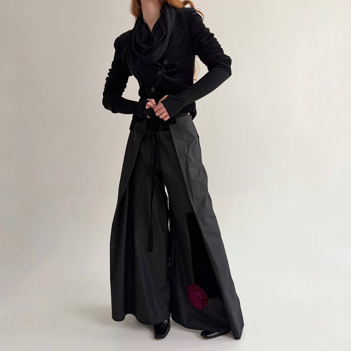 Vintage black made in France wide pants