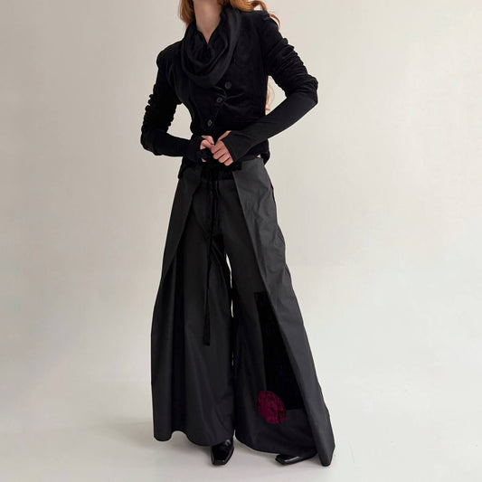 Vintage black made in France wide pants
