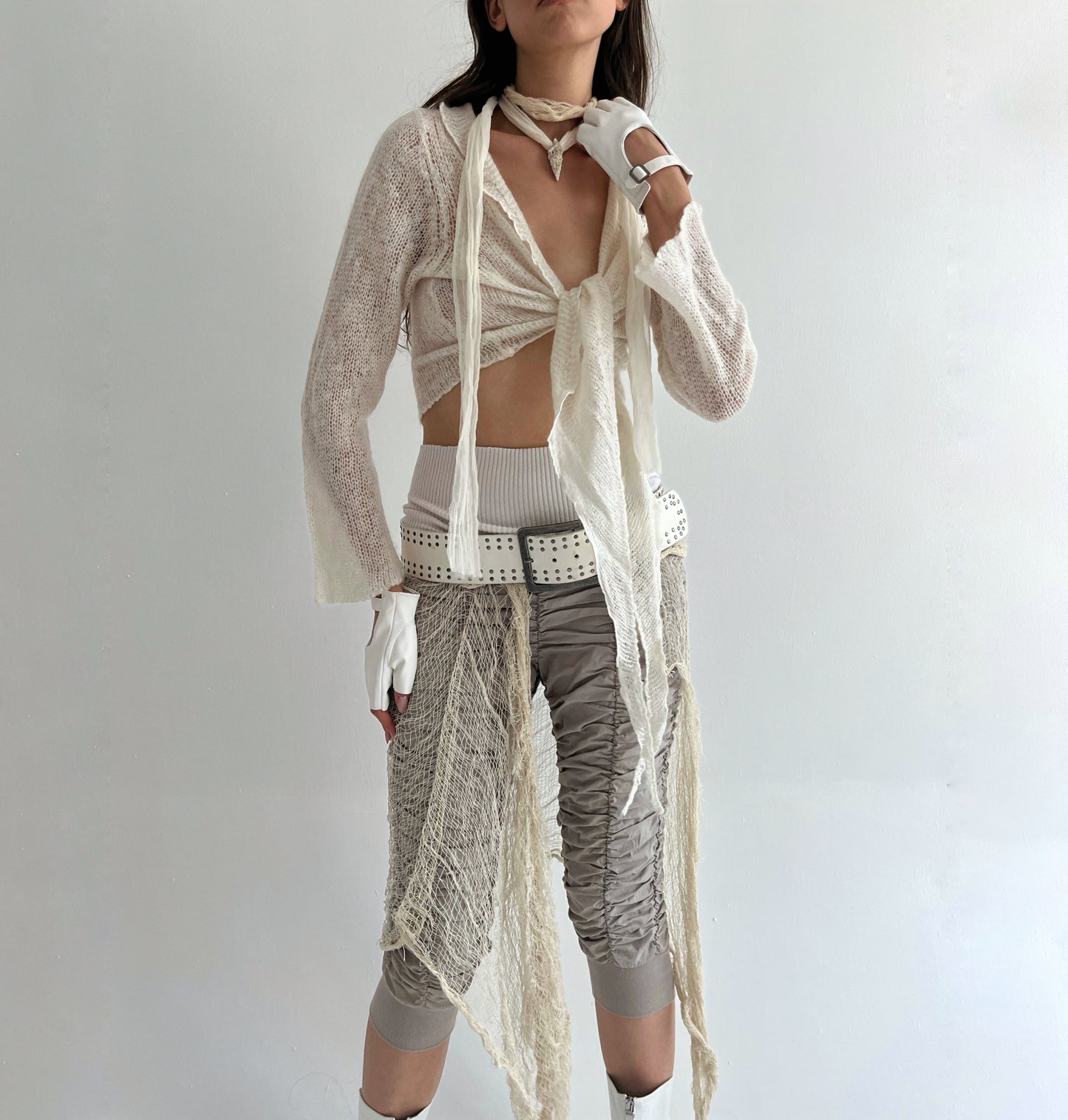 Vintage mohair blend wrap top