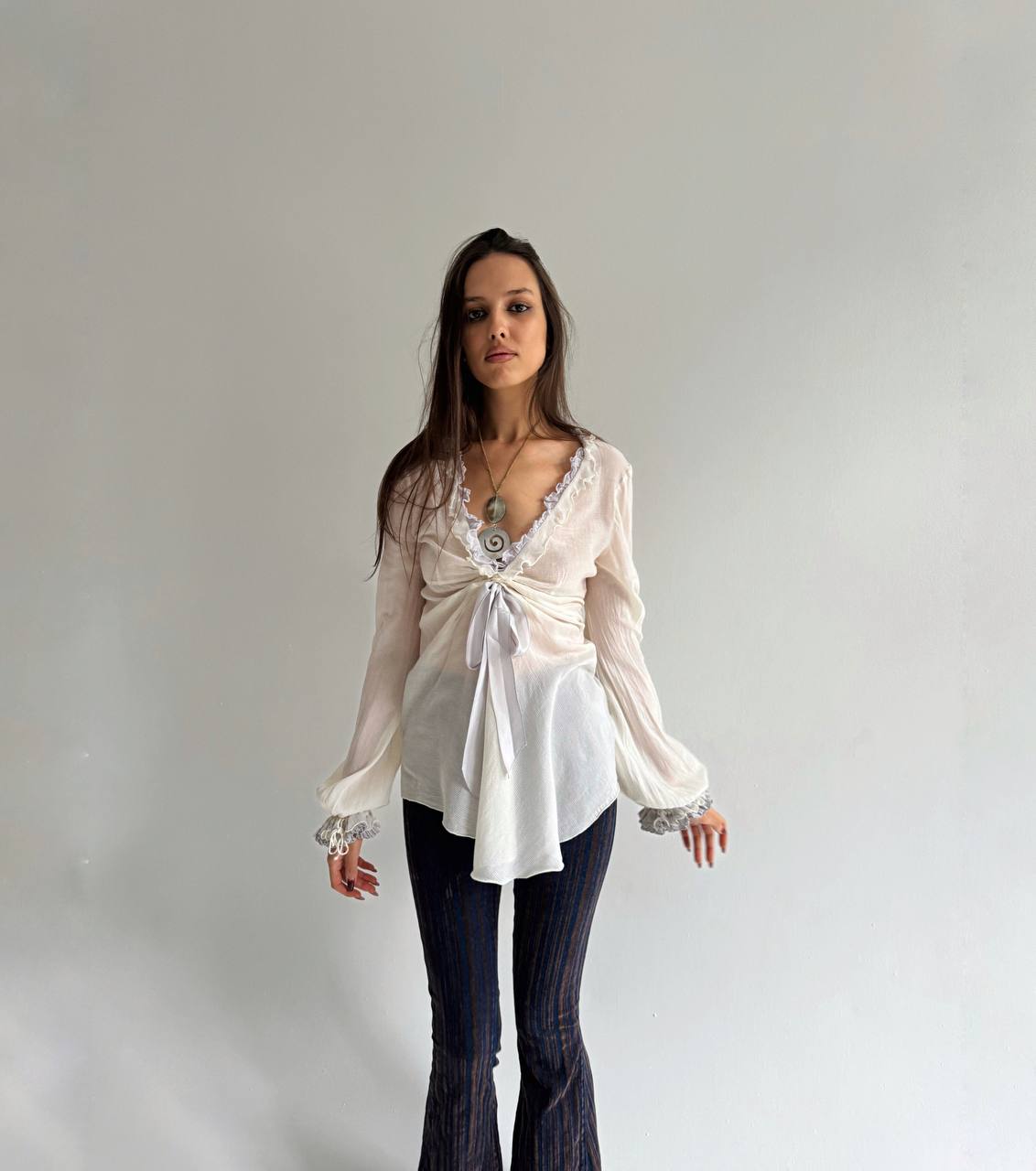 Sportmax pure silk and cotton boho blouse