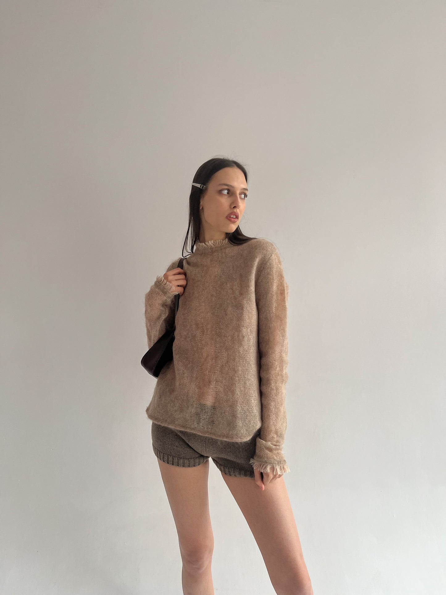 Roberto Cavalli mohair beige oversized sweater