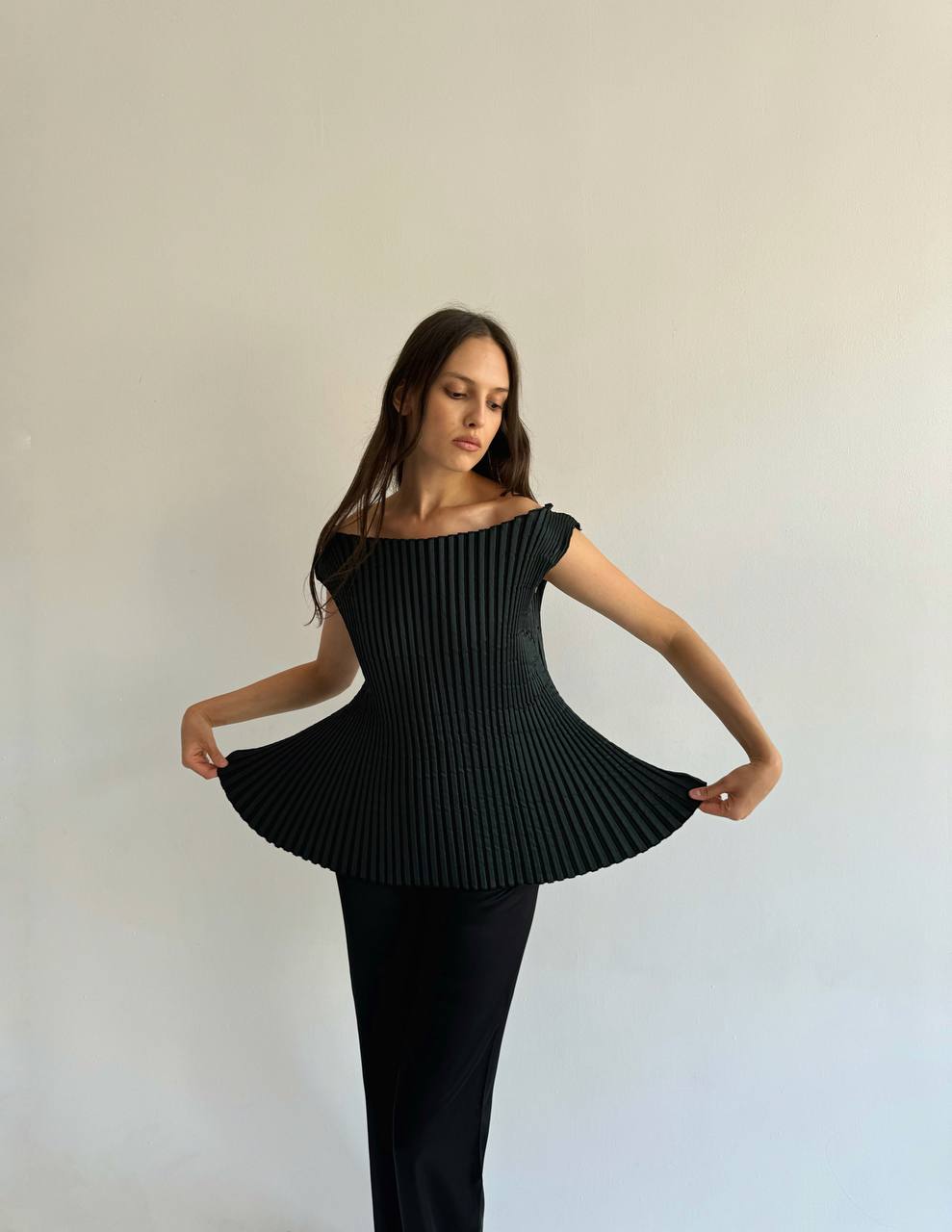 Vintage avant garde pleated top