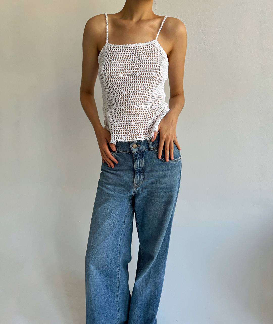 Vintage cotton handmade crochet top