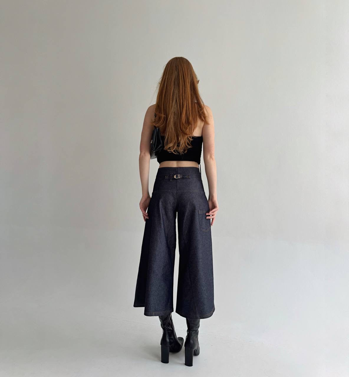 Vintage denim wide culottes