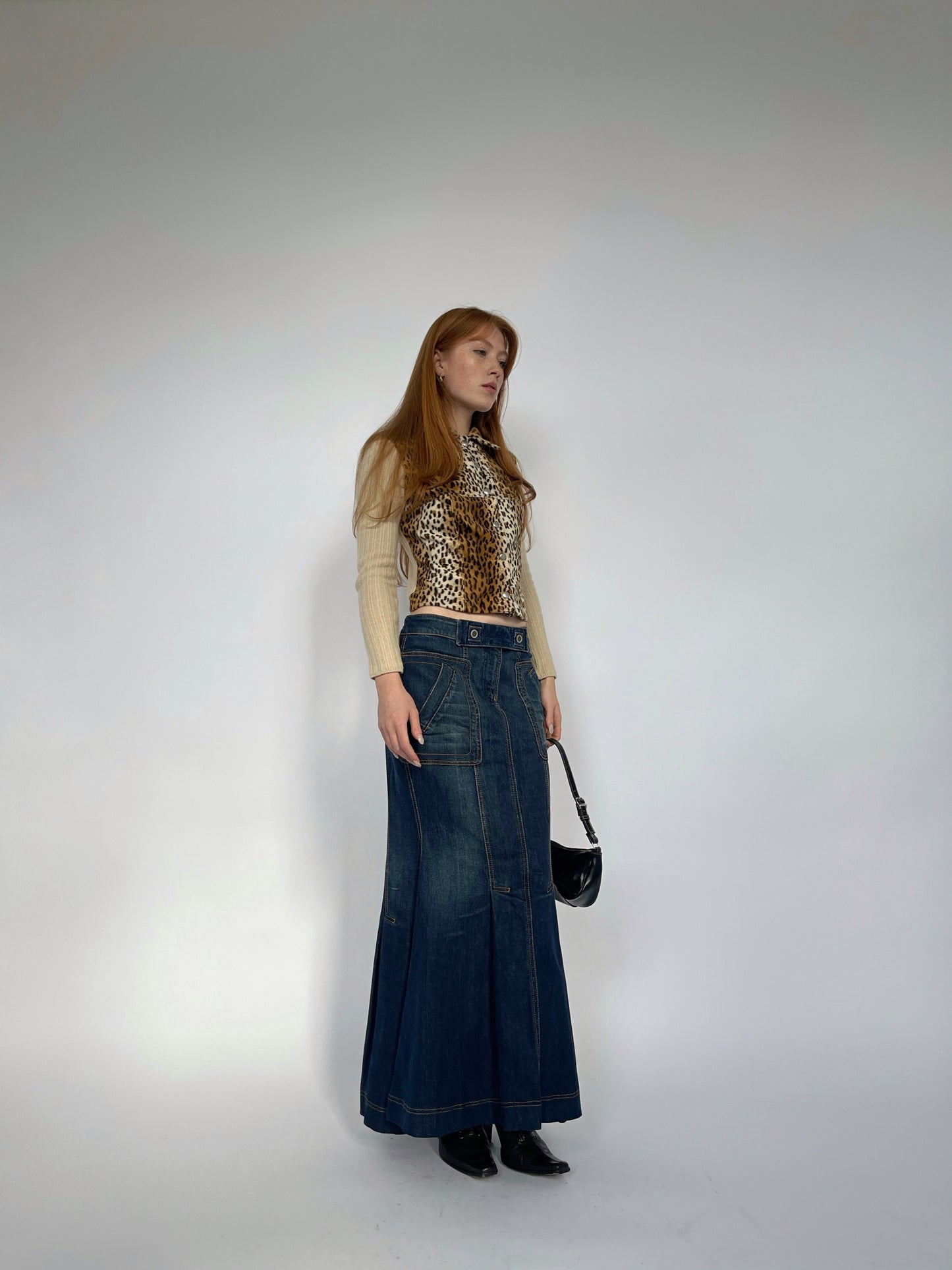 Just Cavalli denim maxi skirt