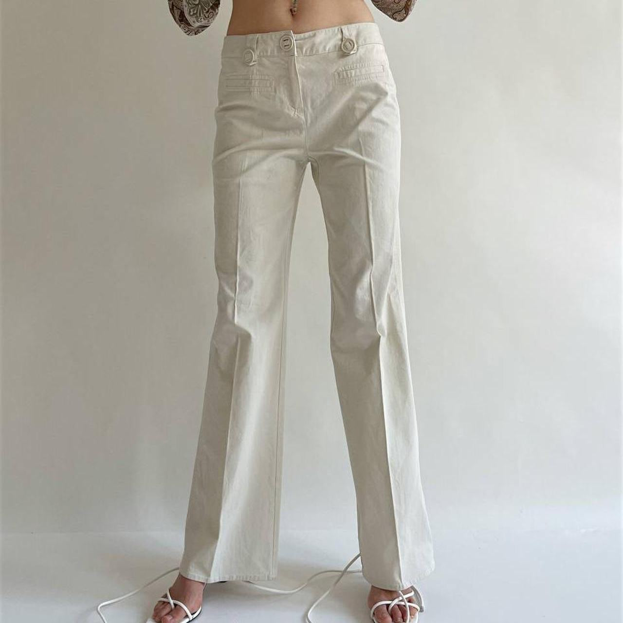 Y2K beige cotton trousers