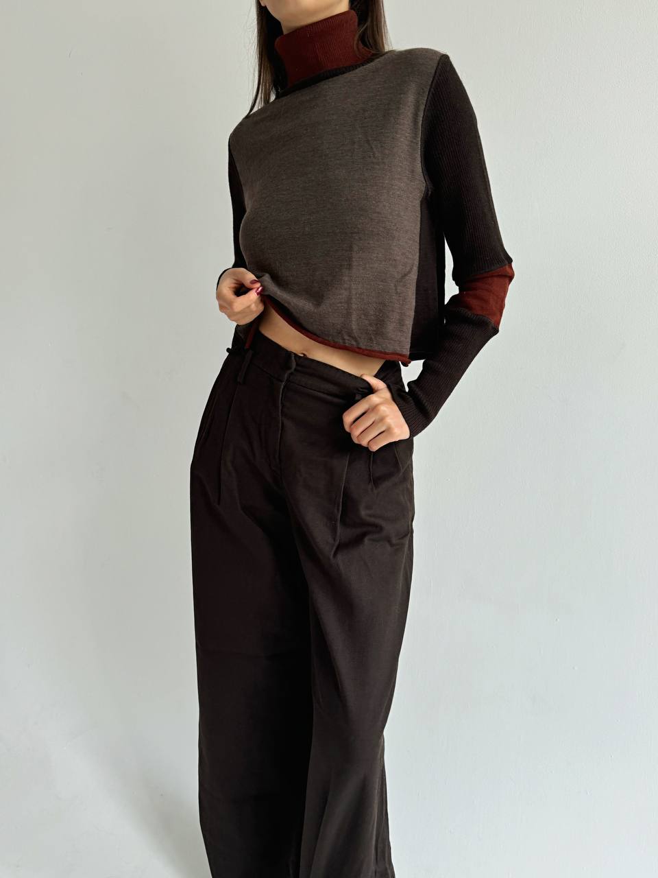 Sarah Pacini wool blend avant garde sweater