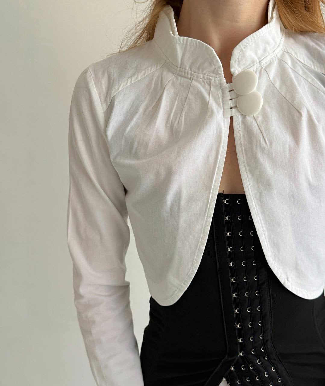 Vintage white cotton bolero