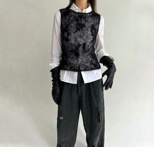 Vintage mohair crochet vest