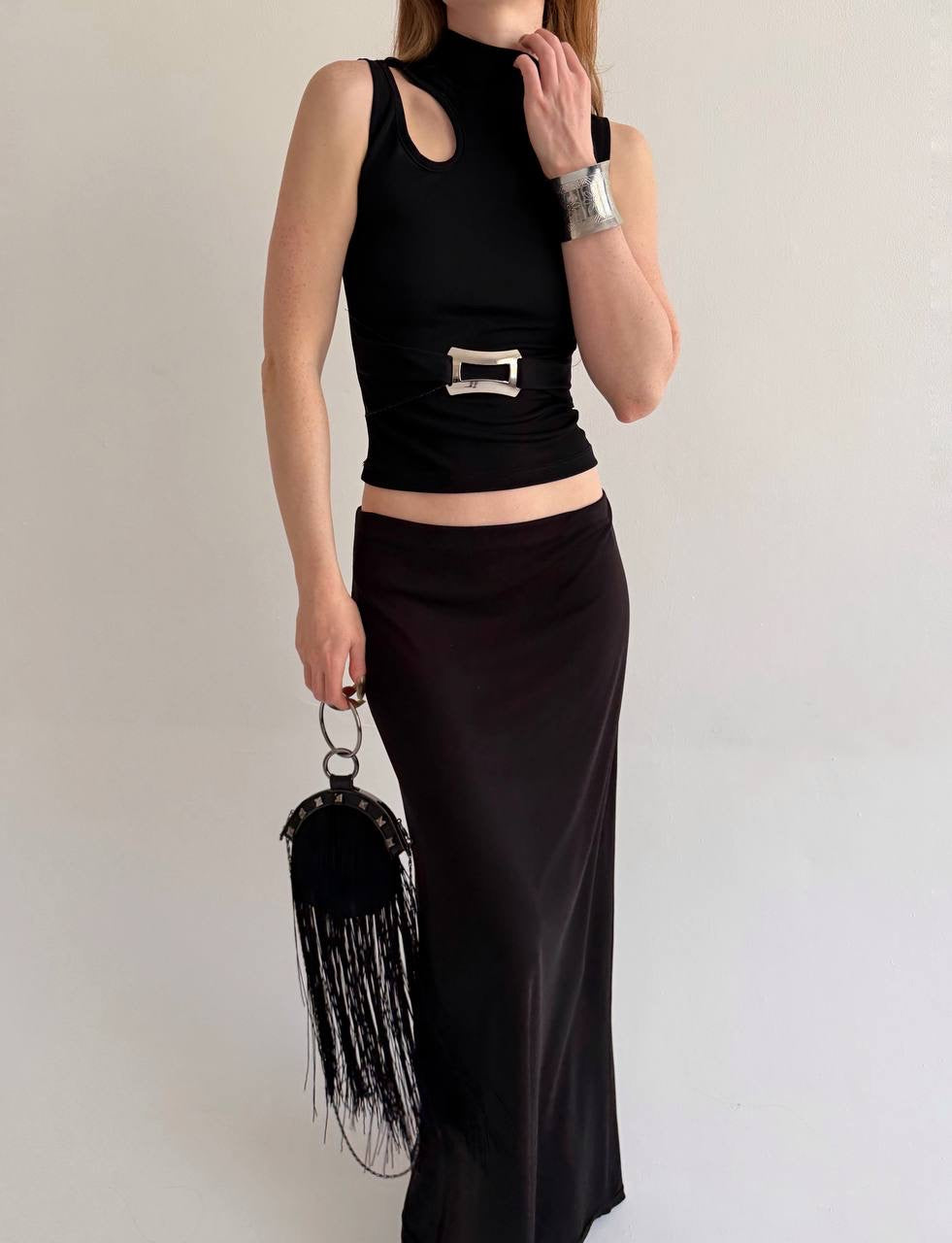 Vintage black fitted sleeveless top