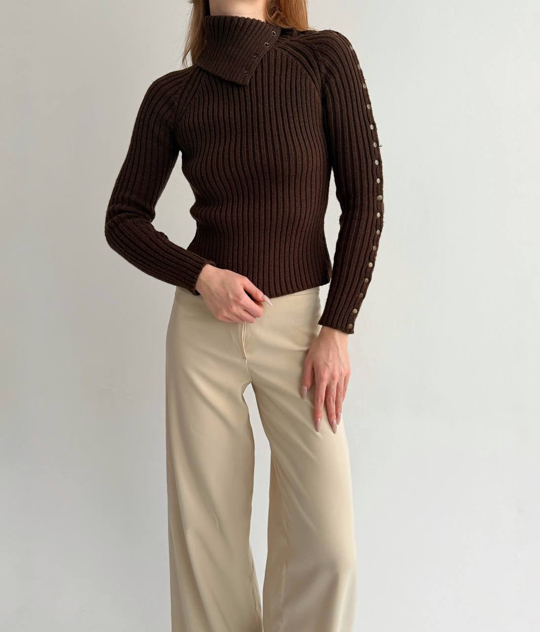 Vintage brown ribbed sweater