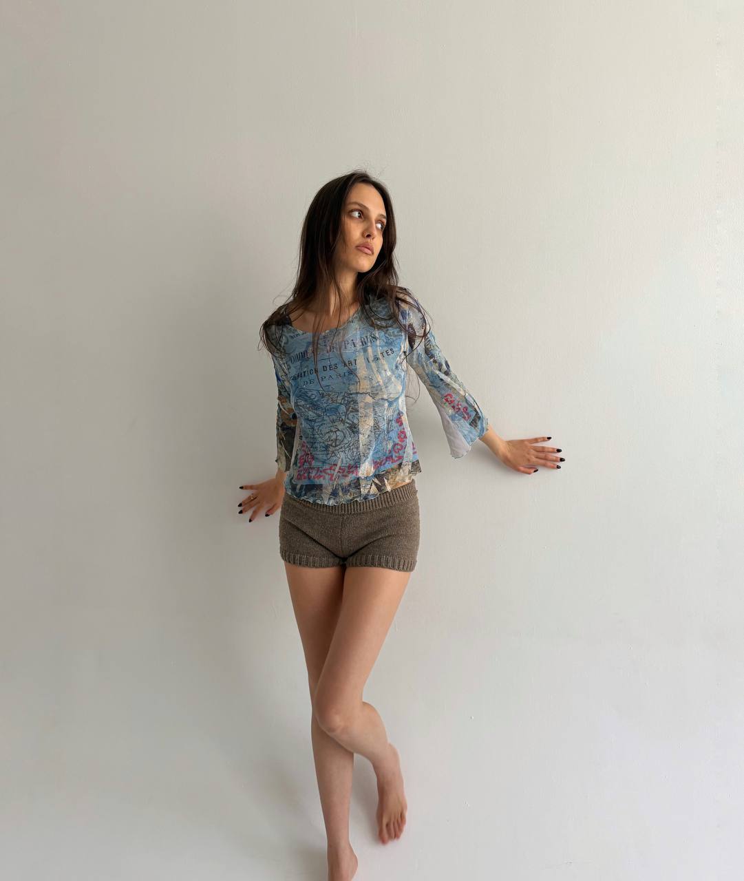 Vintage mesh French blouse