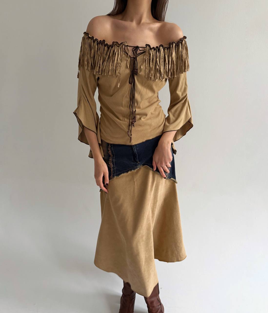 Vintage blouse with fringe