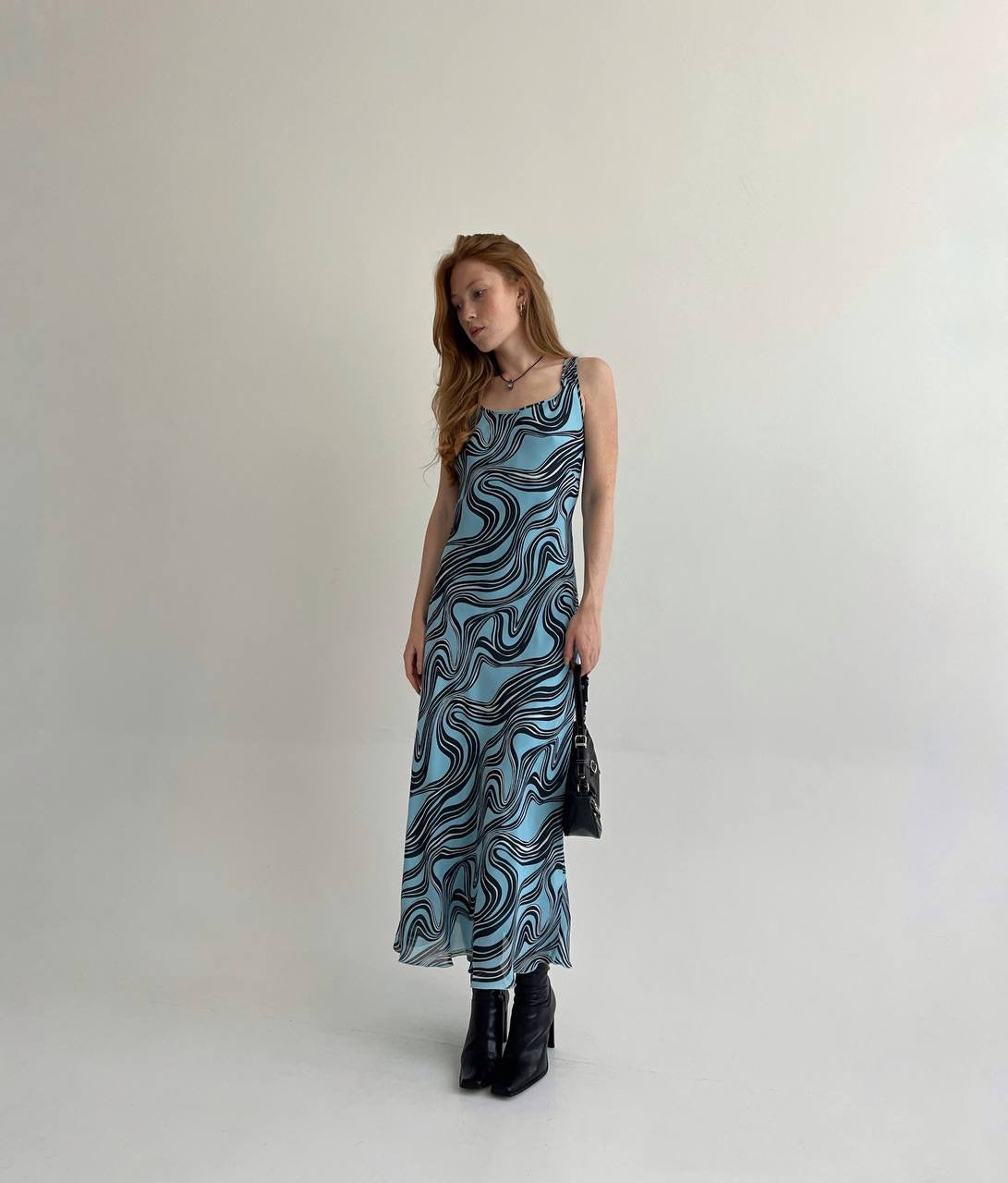 Vintage viscose printed dress