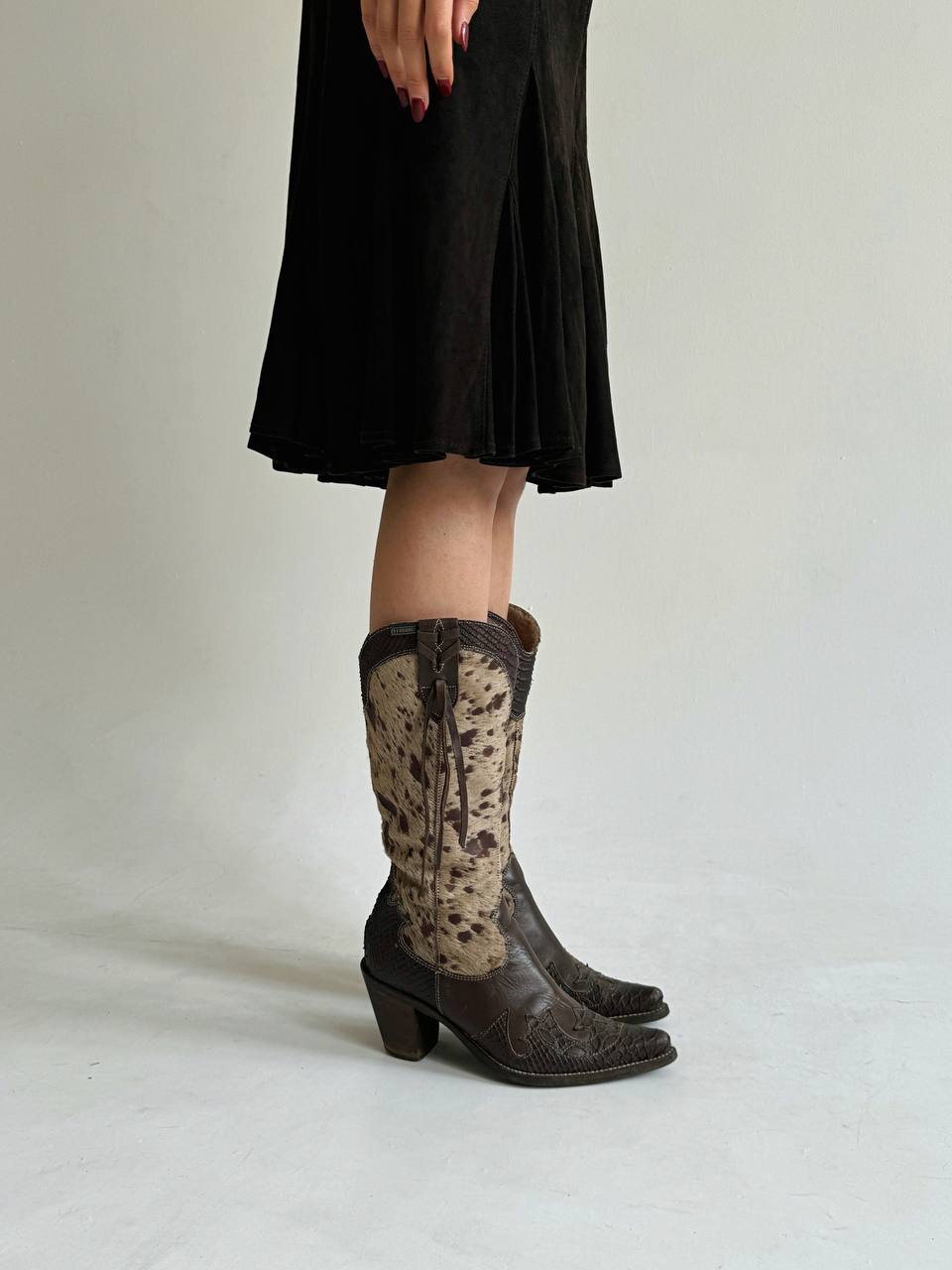 Vintage pony hair cowboy boots