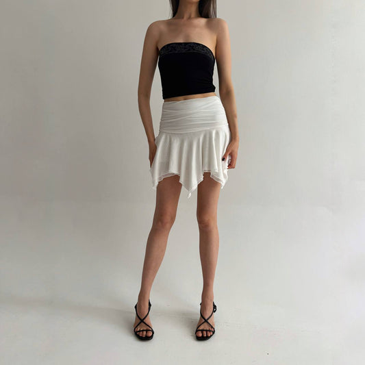 Vintage Y2K asymmetrical skirt with shorts