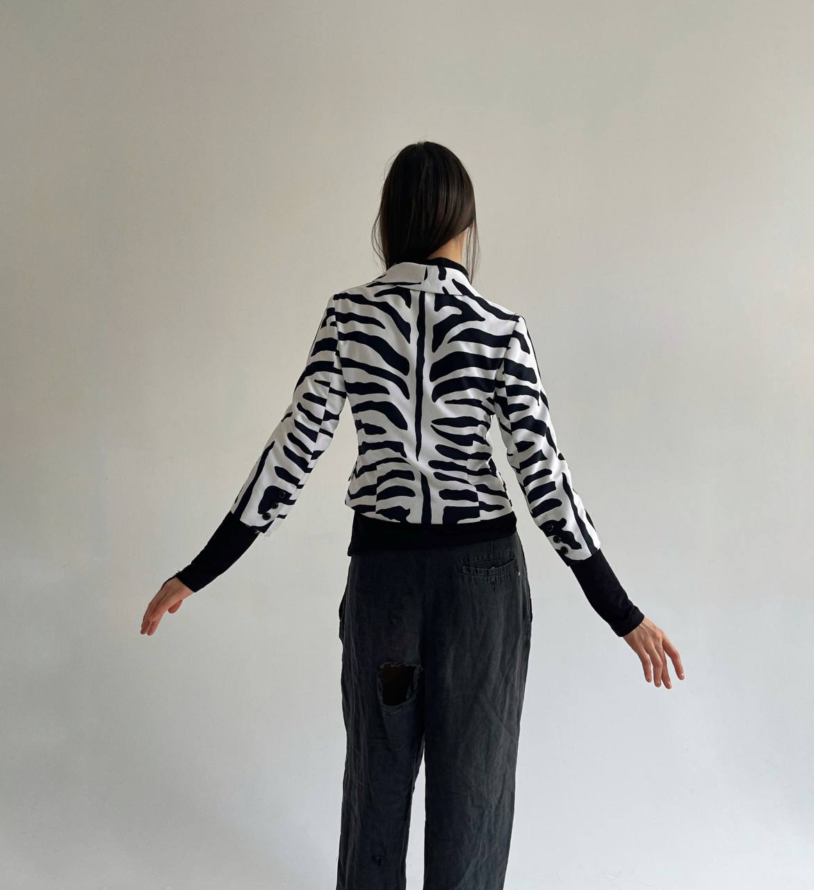 Plein Sud zebra cropped blazer