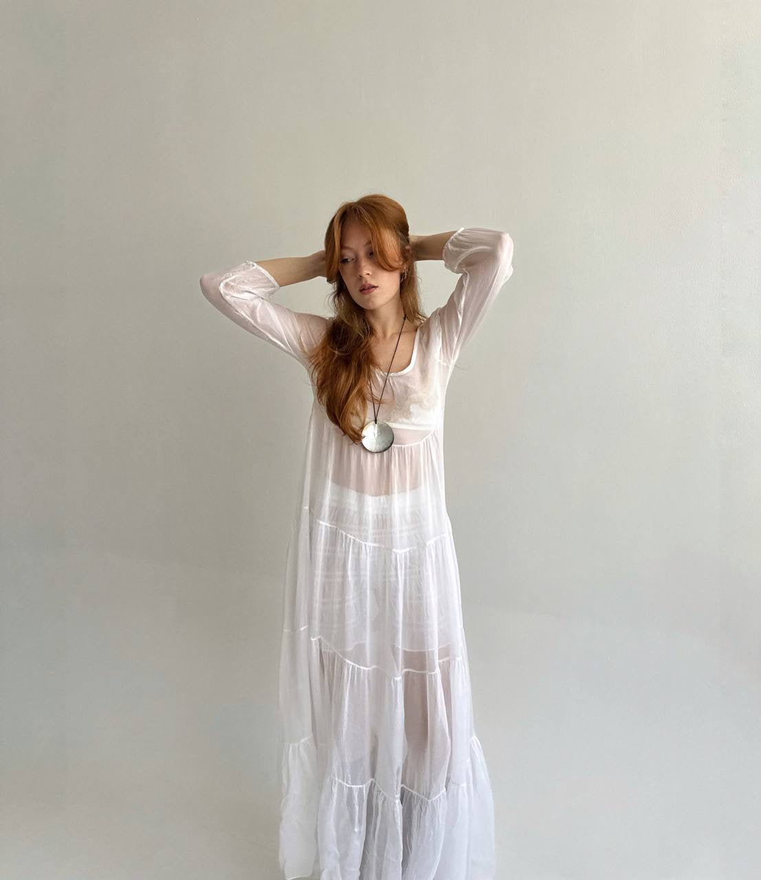 Vintage 30% silk 70% viscose super light and flowy dress