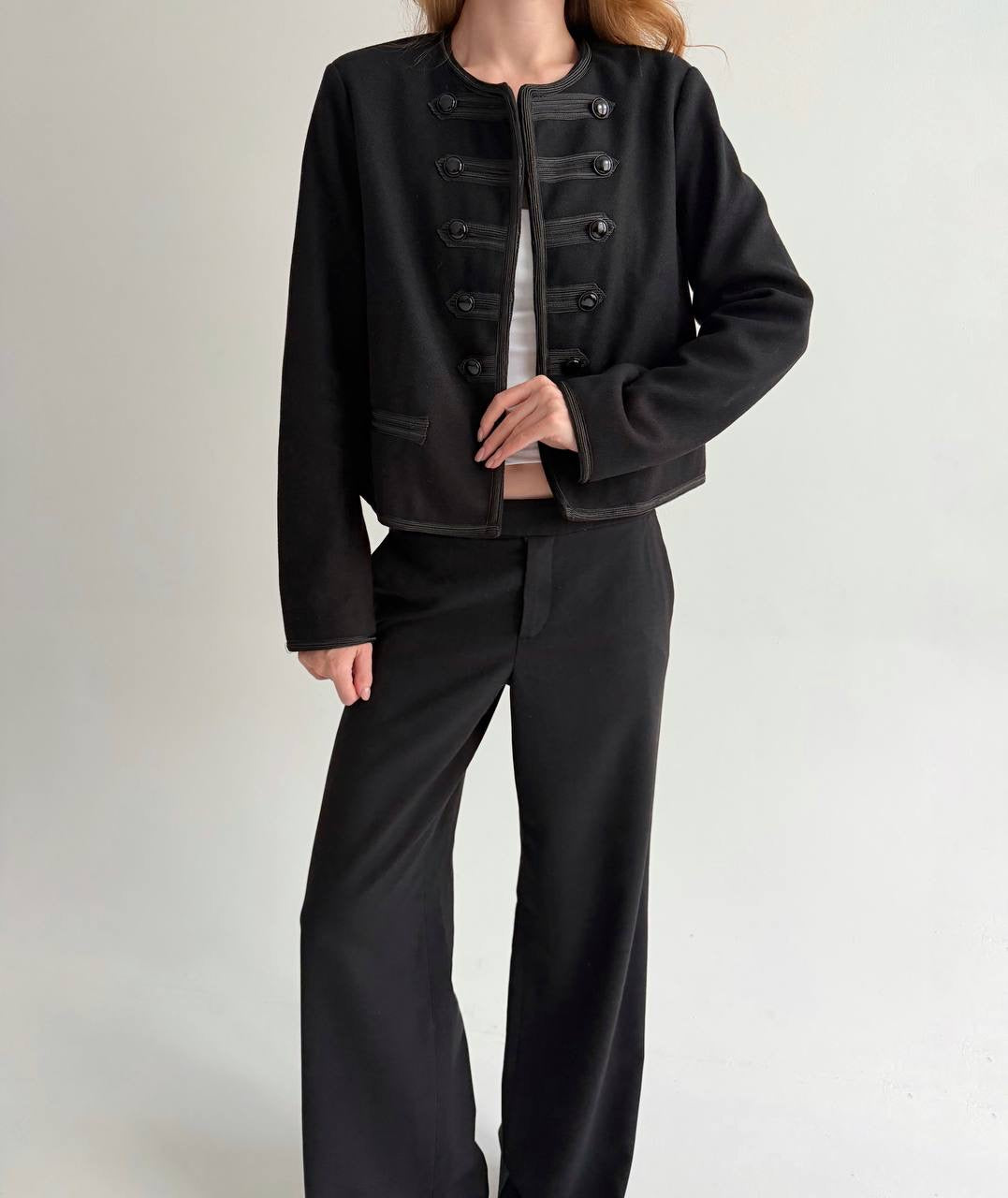 Black napoleon type jacket