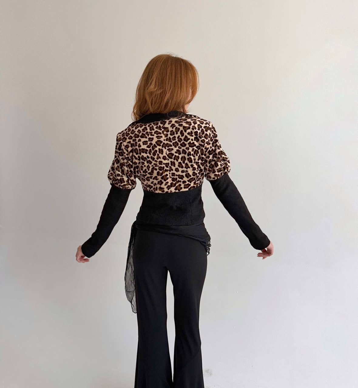 Vintage leopard printed blazer