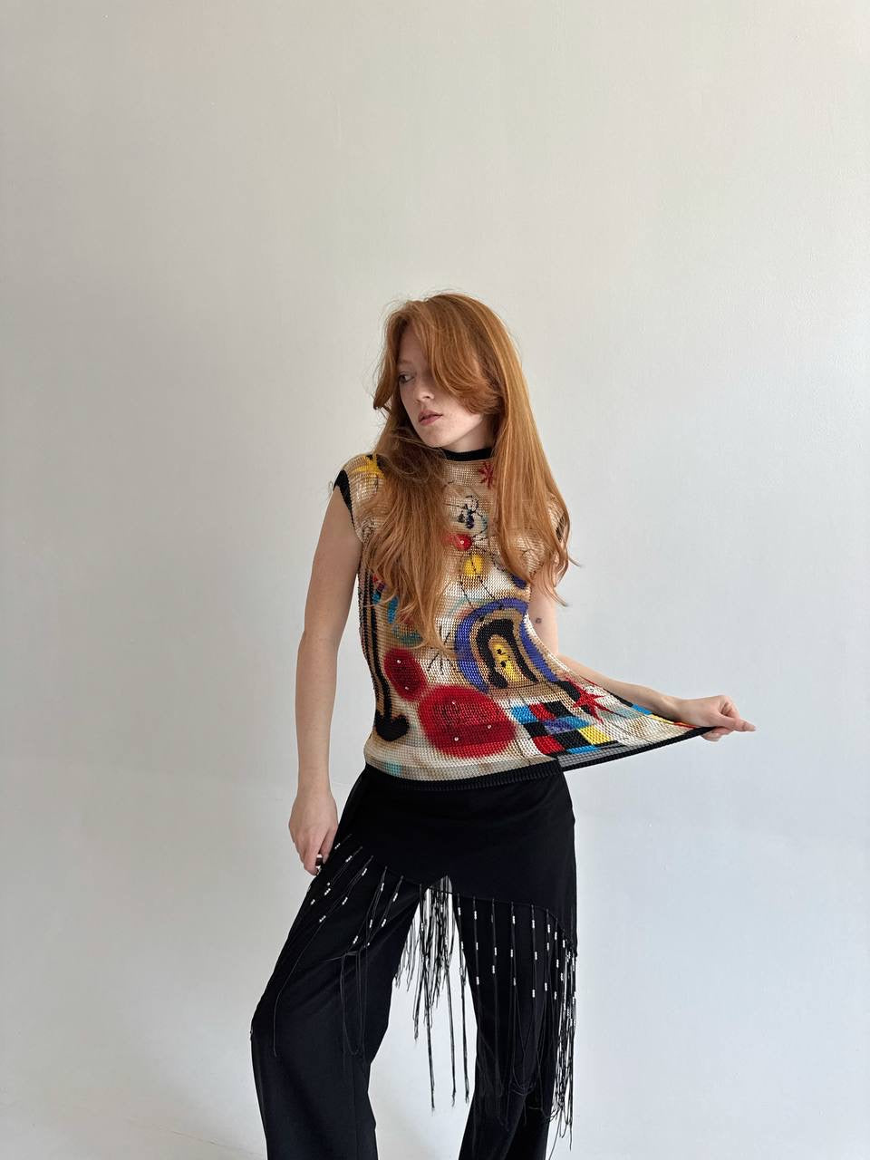 Vintage pleated avant garde blouse