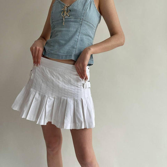 Y2K Desigual cotton pleated mini cargo skirt