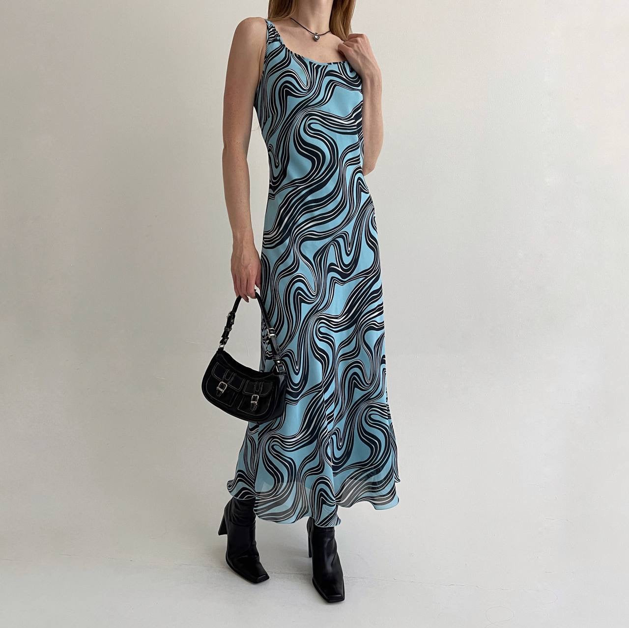 Vintage viscose printed dress