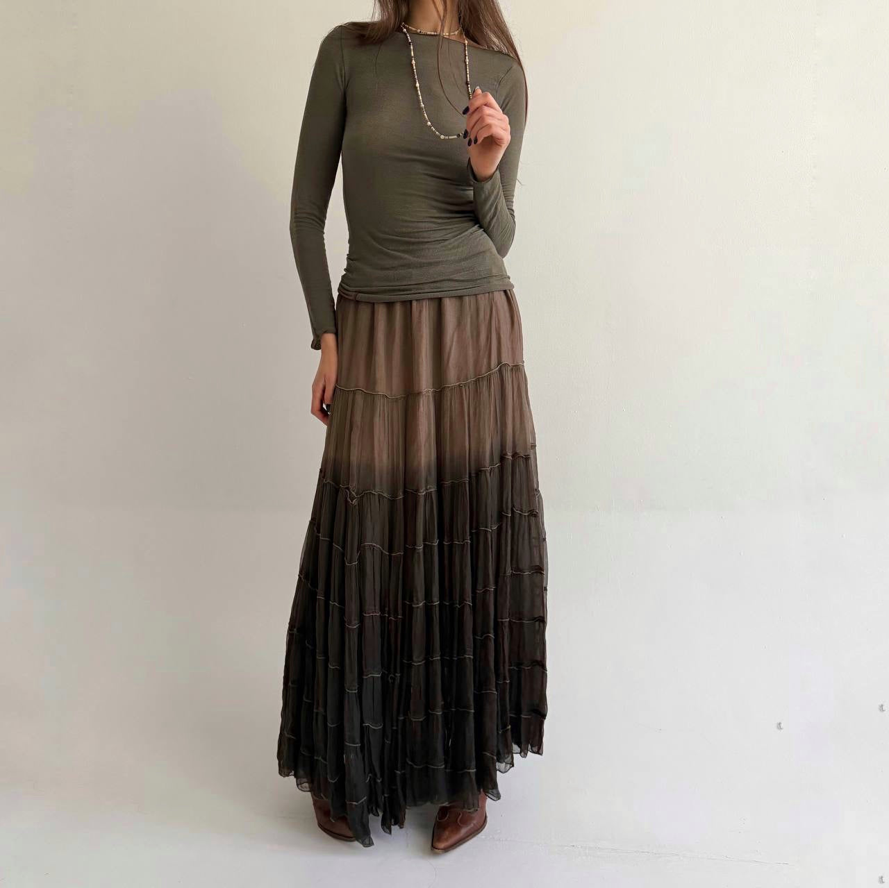 Vintage viscose ombré skirt