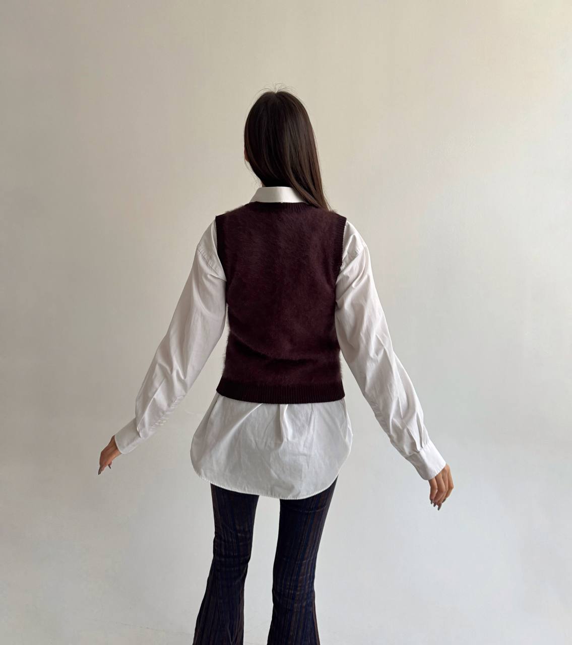 Vintage angora brown vest