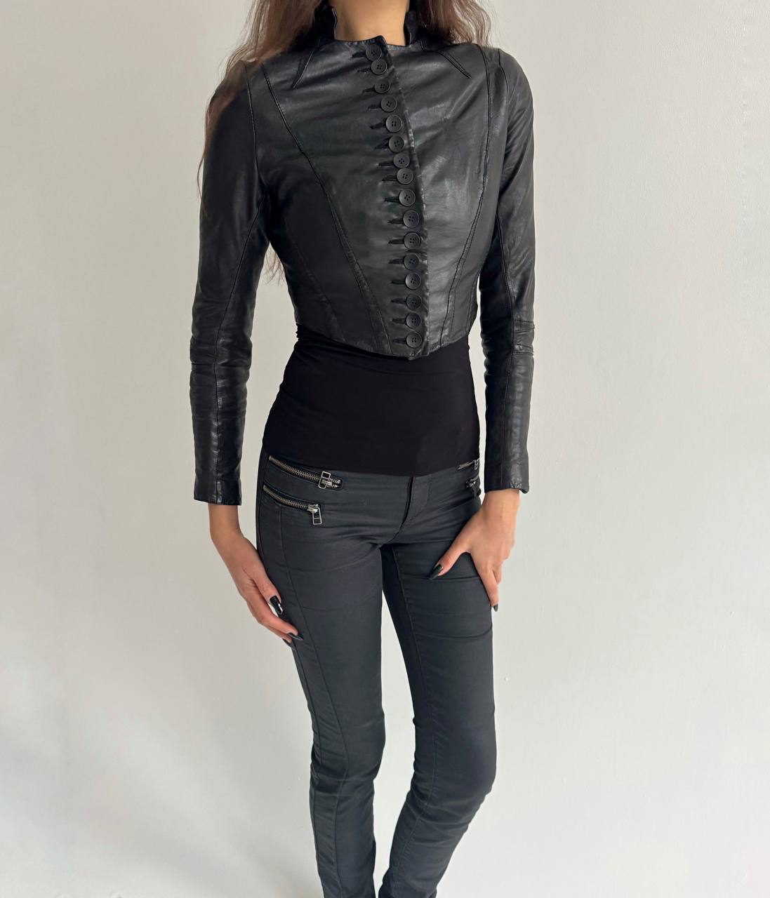 Avant garde genuine leather jacket