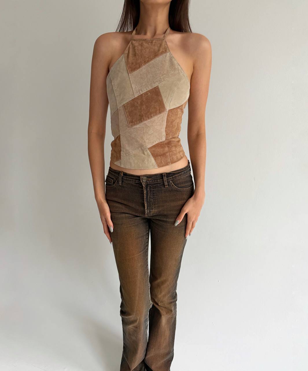 Vintage genuine suede top