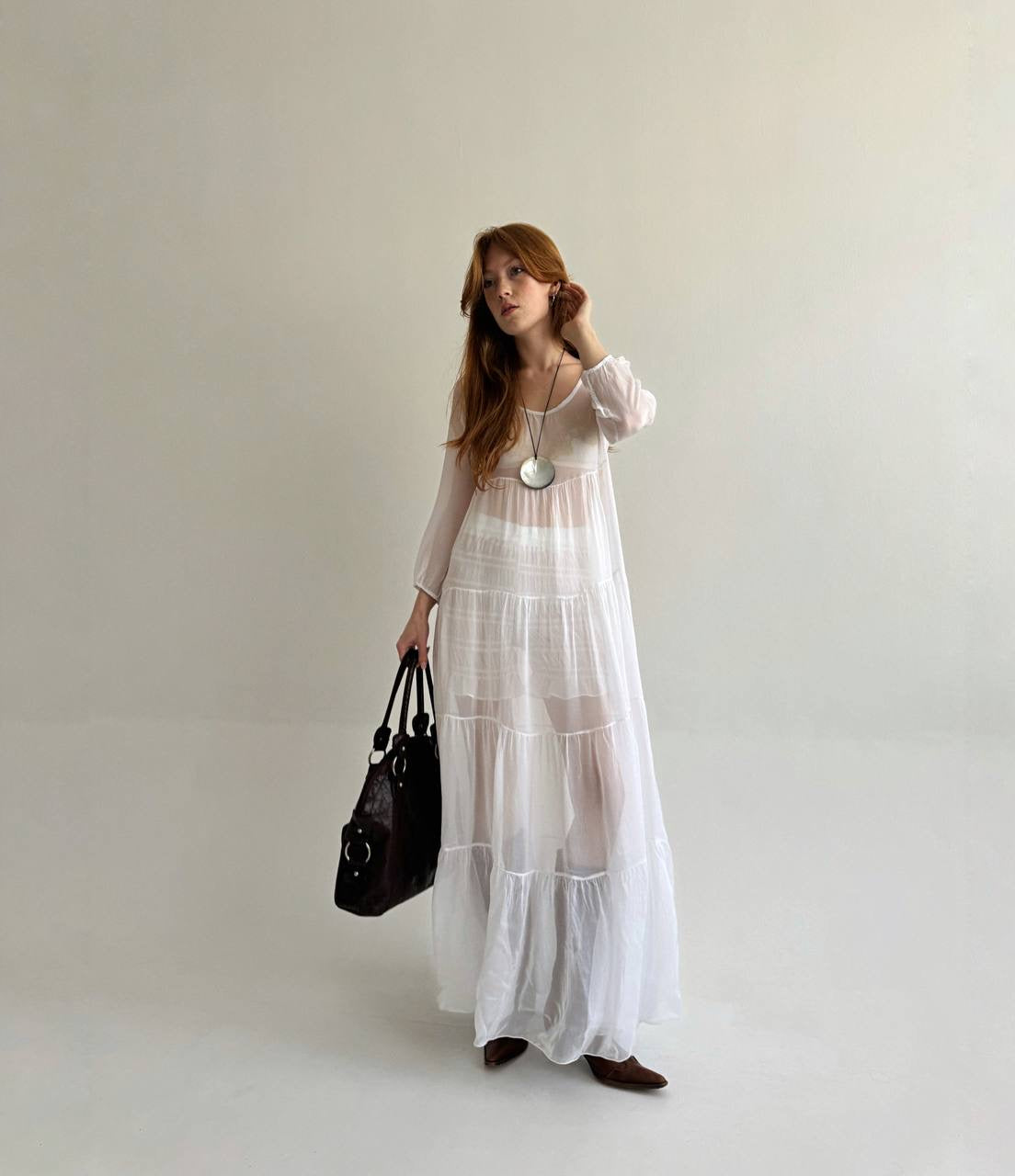 Vintage 30% silk 70% viscose super light and flowy dress