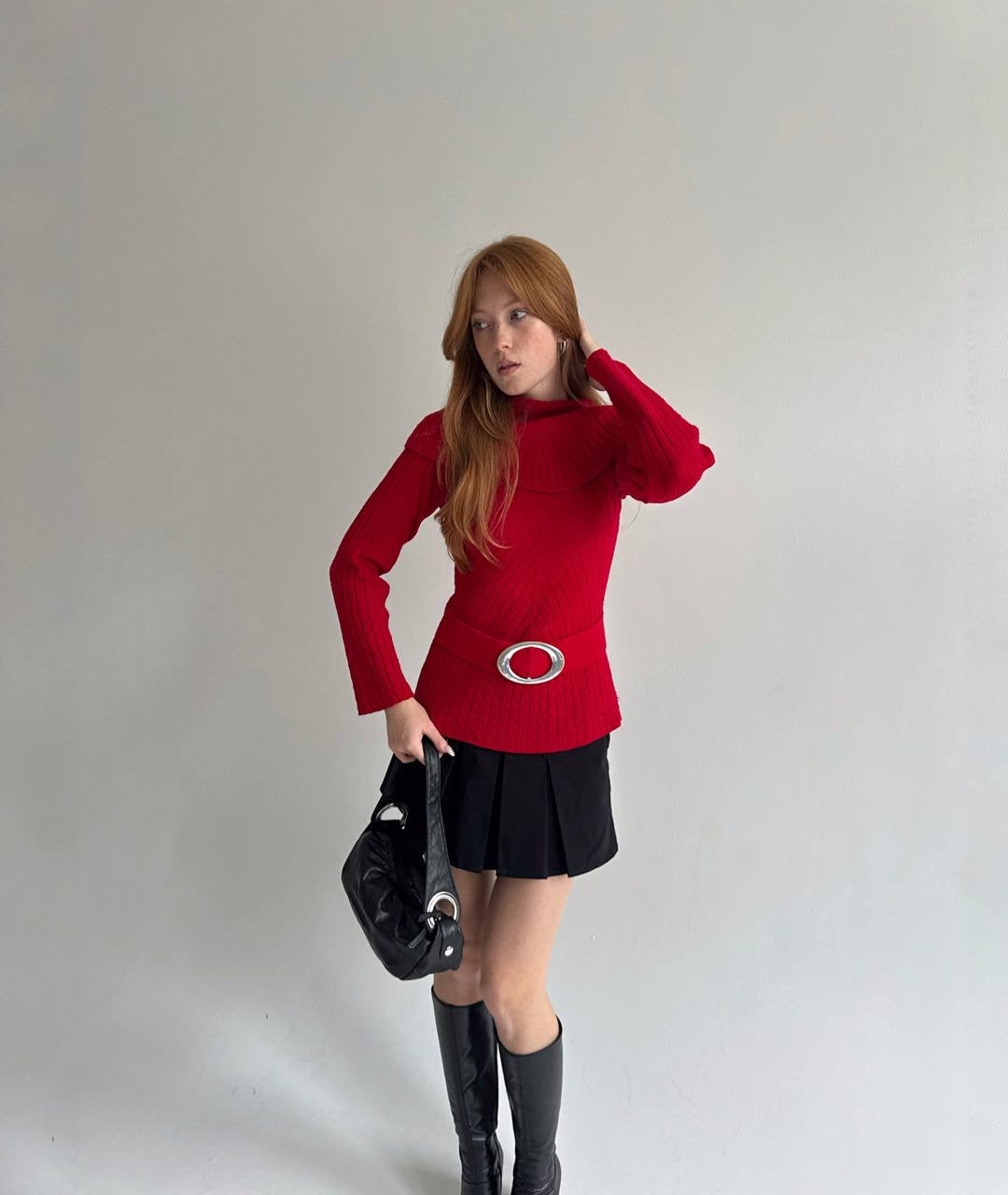 Vintage red knitted sweater